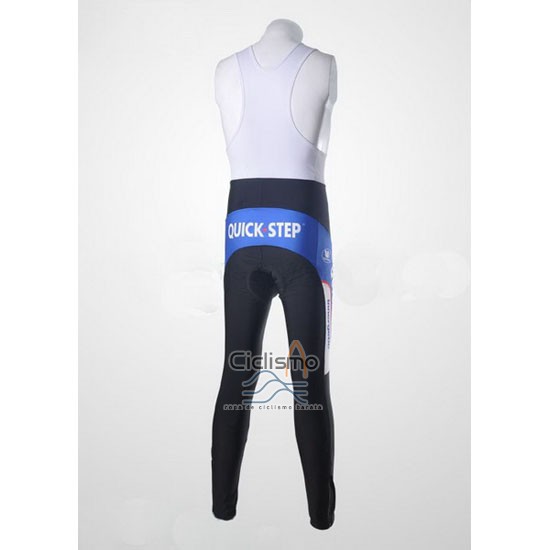 Quick Step Floor Ropa Ciclismo Culotte Largo 2011 Mangas Largas Blanco y Azur